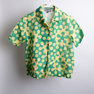 Dusen Dusen Green & Yellow Abstract Dot Shirt